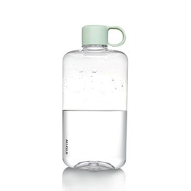 ALLKELR Portable Flat Water Bottle, BPA Free Tritan Plastic Travel Water Bottle for Camping, Fitness, Outdoor Sports, Fits Purse and Pocket (Green, 16.9 oz)