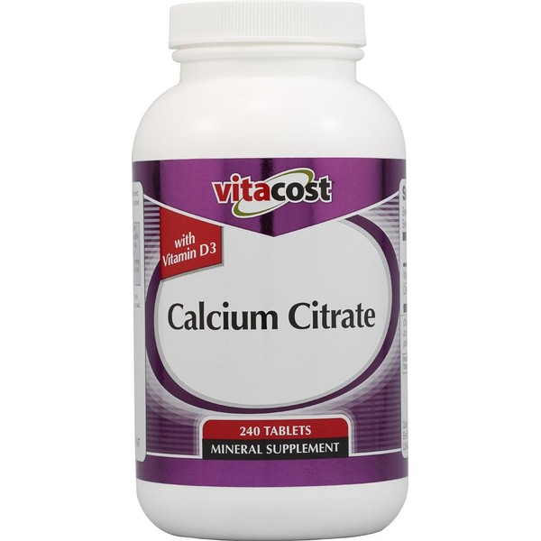 Vitacost Calcium Citrate with Vitamin D3-1000 mg per Serving - 240 Tablets