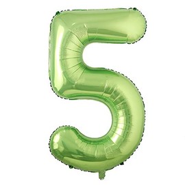40 inch Large Green Foil Number 0-9 Helium Balloons Figures Ball Baby Shower Happy Birthday Party Wedding Decoration Supplies (40 inch Green 5)