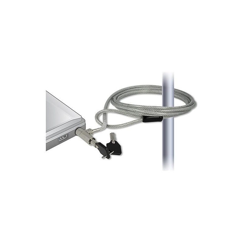 Navilock 20653 Cable Lock Silver 6ft - Anti-Theft (Silver, Laptop,