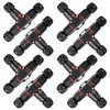 BOSYTRO Pack of 8 Cable Connectors IP68, 3-Pin Waterproof Cable