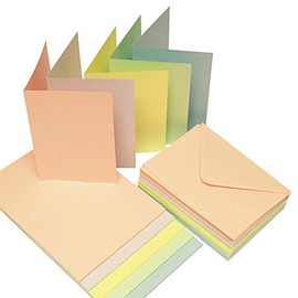 Craft UK 2307 5X7 Assorted Pastel Card and Envelope Pack of 40
