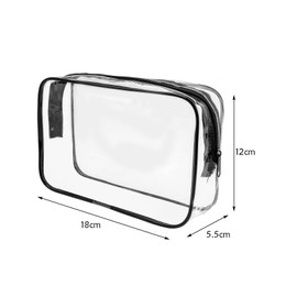 12 Pack Clear Cosmetics Bag, PVC Zippered Toiletry Carry Pouch Waterproof Vinyl Plastic Organizer Case, Portable Cosmetic Makeup Bag for Vacation, Bathroom and Organizing