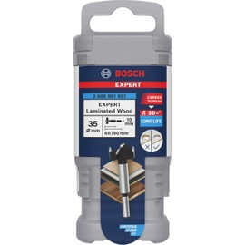Bosch 1 x Expert Laminated Wood Hinge Hole Drill Bit (for Plastic-Coated Panels, Solid Wood Furniture Plate, Diameter 35.00 mm, Professional Accessories Standing Drill)