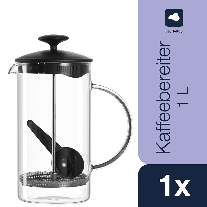 LEONARDO HOME CAFFÈ PER ME Kaffeeaufbreiter, Glas, klar