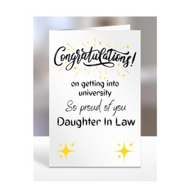 Congratulations on getting into university, card for Daughter In Law, gifts for men, women, him, her, male, female, presents for Christmas, A5-194_72