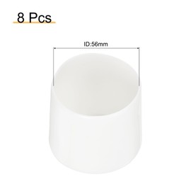 sourcing map 8pcs 56mm(2 3/16") Rubber End Caps, Round Vinyl Plug Insert Plastic End Caps for Tubing, Fence, Pipe Post, Furniture, Railing, White