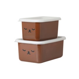 富士ホーロー 深型角容器 2点セット 0.7L 1.1L ボリスフェイス MFB-2DSM