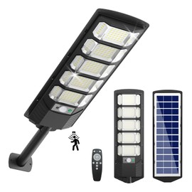 Ehowdin 6500K Solar Street Light Outdoor IP67Waterfroof, 240PCS 5730LEDs Solar Street Lights Outdoor Dusk to Dawn, Security Flood Lights Motion Sensor with Remote Control for Parking lot, Yard,Street