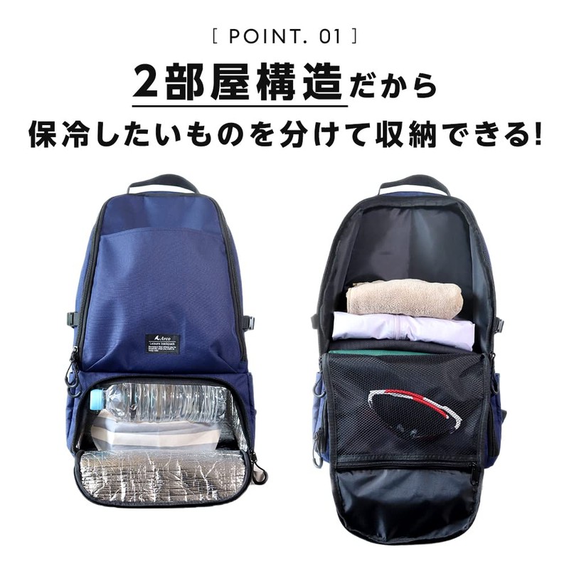 アイメディア リュック 二層式 保冷バッグ 保冷リュック レディース メンズ クーラーバッグ 買い物バッグ 撥水加工
