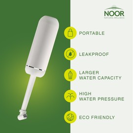 Portable Bidet Sprayer - 13oz Leakproof & Durable Handheld Travel Bidet by Noor - Eco-Friendly & Discreet Peri Bottle for Personal Hygiene On-The-Go - Reusable Handheld Bidet for Out-of-Home Use