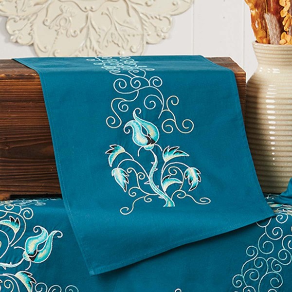 Herrschners Tulip Ornament Table Runner Stamped Embroidery Kit