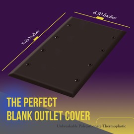 ENERLITES Blank Device Wall Plate, Blank Outlet Cover, Standard Size 4-Gang 4.50" x 8.19", Polycarbonate Thermoplastic, 8804-BR, Brown