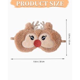 KGDUYC 3D Cute Sleeping Mask Children, Extra Soft Sleeping Mask Children Girls Sleeping Mask Children for Girls Boys Women Nap Travel Christmas Elk Eye Patch Christmas Gifts Elk