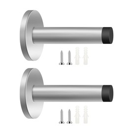 NILLOS Wall Mounted Door Holder, 2 PCS Stainless Steel Door Stops Protect Walls and Doors in The Kitchen, Bedroom, and Office (1.96x3.54inch)