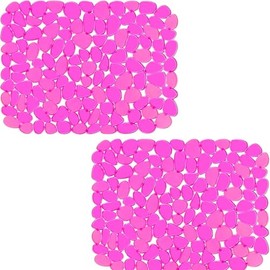 U UAIREMSIC 2 Pack Kitchen Sink Mat, 12" x 10" Dish Drying Mat for kitchen Counter, Eco-Friendly Grid Sink Protector, Durable PVC Dish Draining Mat, Magenta