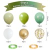 Sage Green White Gold Balloons, 60 PCS 12 Inch Olive