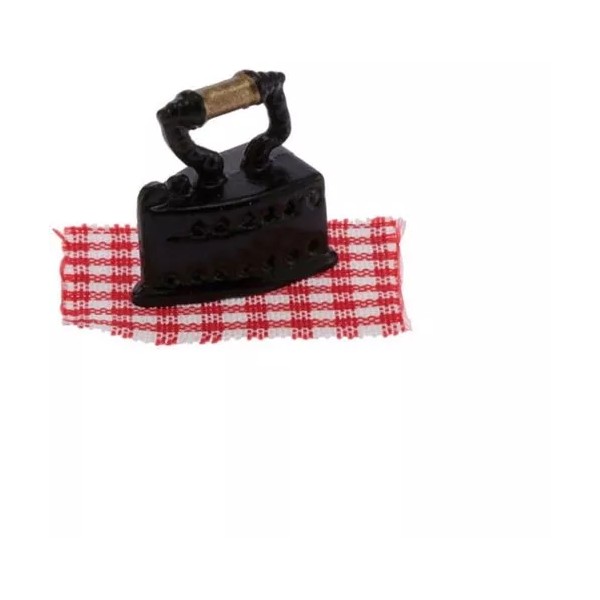 Houseworks Dollhouse Miniatures 1:12 Scale Iron with Fabric, 2pc #IM65277