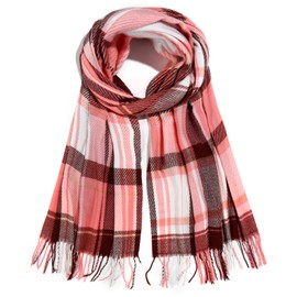 XYNAME Plaid Scarf Cashmere Feel Winter Scarves for Woman Super Soft Shawl Warm Wrap Fashion Large Pashmina