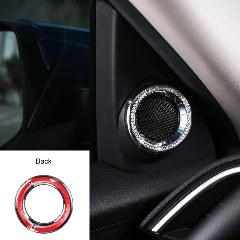 CKE Bling Crystal Audio Speaker Ring Cover Interior Door Trim