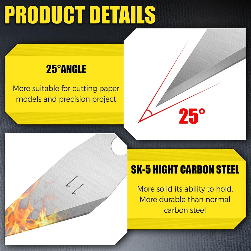 100 Pack Exacto Knife Blades, SK5 Steel #11 Blades with
