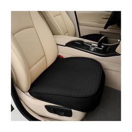 HZEL Front Car Seat Cover, 2PCS Anti-Slip Fully Wrapped Driver Vehicle Bottom Seat Cushion Cover, Breathable Waterproof Automotive Front Chair Protector, Universal for SUV RV Truck (Black)