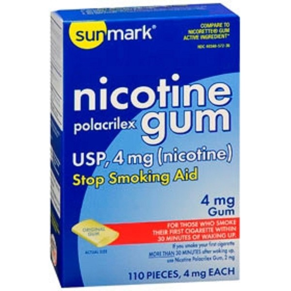 sunmark - Stop Smoking Aid - 4 mg Strength - Gum - 110/Pack-McK