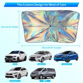 AUTOXBERT Car Umbrella Sunshade Windshield UV Heat Sun Shade Window Front Cover 2024 LASER
