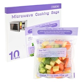 10 Steam Cooking Bags Microwave Steamer Bags for Vegetables,Potatoes and Meat-Pack Zipper Microwave Steam Bags Reusable Steam Cooking Bags for Vegetables Potatoes and Meat