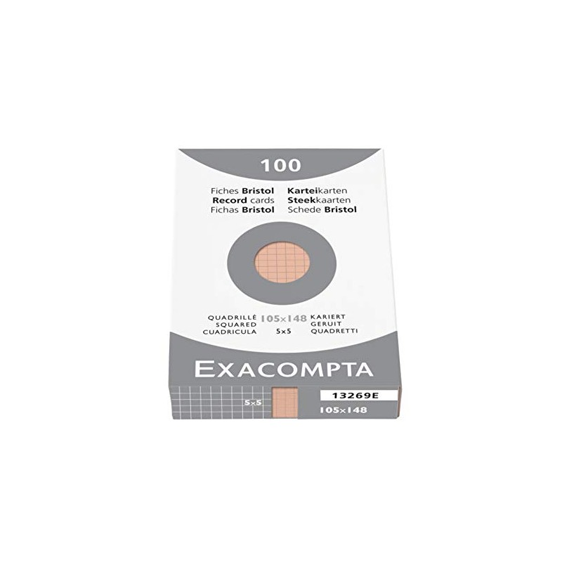 Exacompta - Ref 13269B - Bristol Squared Record Cards (Pack