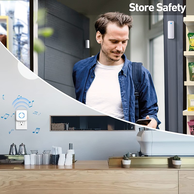 Door Chime, Satisure Wireless Door Open Contact Sensor Alarm Chime