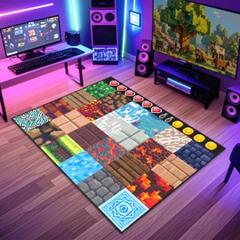 Cool Game Rug for Teen Boys Room Funny Gamer Rug for Boys Bedroom, Gaming Carpet Kids Play Mat for Living Room Playroom Game Decoration Floor Mats, 2'5''x4'