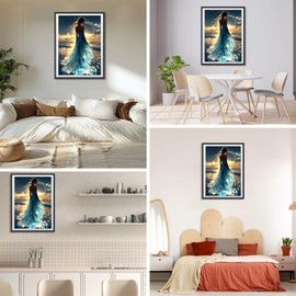 DAERLE 5D DIY Diamond Painting Kit Fantasy Girl, Full Diamond Embroidery for Adults and Beginners, Fairy Diamond Picture Art for Home Wall Decor 30X40cm Scenery