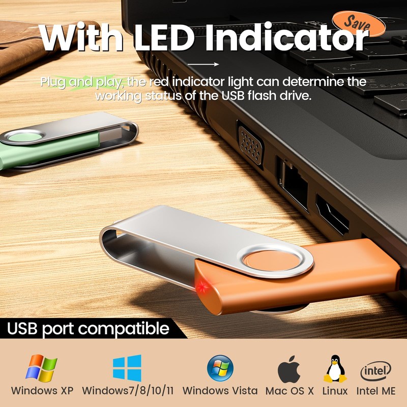 Uflatek USB Sticks 32GB USB 3.0 Memory Stick Pack of