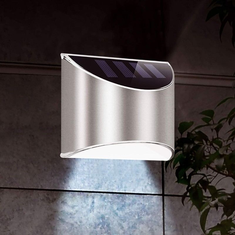 Solalite® 2 Pack Stainless Steel Security Solar Wall Lights -