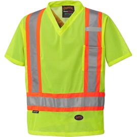Pioneer Hi Vis Mesh Safety T-Shirt for Work - Breathable & Cool Quick-Dry Shirt - for Construction, Traffic, Emergency