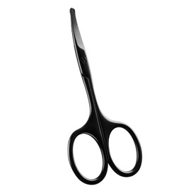 Velodios Premium Nose Scissors for Men Women, Facial Grooming Scissors, Curved Safety Blades with Rounded Tip for Trimming Small Details, Ear Hair, Eyebrow - Black