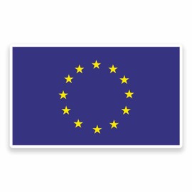 2 x 10cm EU Europe Flag Map Vinyl Sticker Decal Car Laptop European Union #9474 (10cm Wide x 6cm High)
