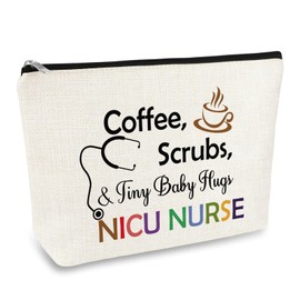 NICU Nurse Gift RN Makeup Bag Nurse Appreciation Gift Nurse's Day Nursing Graduation Gifts Cosmetic Bag Christmas Thanksgiving Birthday Gifts for Nurses RN Doctor Friend Coworkers Zipper Pouch