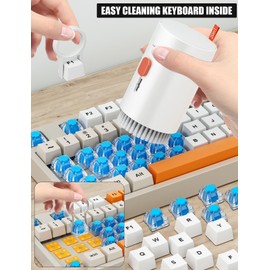 Tounee Keyboard Cleaner Kit, Electronics Cleaning Kit with Retractable Big Brush, Portable, 20 in 1 Multi-Tool Kit for Phones, Tablet, Computer, PC Monitor,TV Camera Lens with 2.5ml Mist Spray