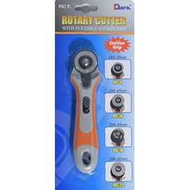 EZ Quilting Dafa Safeguard Sof Grip Rotary Cutter, 28mm, Grey