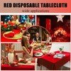 FULDGAENR Red Plastic Tablecloth, Disposable Red Table Cloths Plastic 54x108