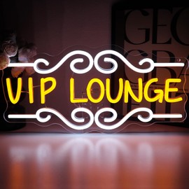 PMCVYH Vip Lounge Neon Sign for Wall Decor, Vip Signs for Club, USB Dimmable Vip Led Neon Lights for Lounge Room Bar Hotel Cafe Nightclub VIP Room Man Cave Home Bedroom Decoration