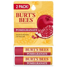 Burt's Bees Bálsamo labial - Granada, hidratante labial con cera de abejas de origen responsable, sin tinte, tratamiento acondicionador de origen natural, 2 tubos, 0.15 onzas.