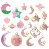 BetterJonny 130pcs Jewelry Charms, Star Moon and Sun Charms Pendant