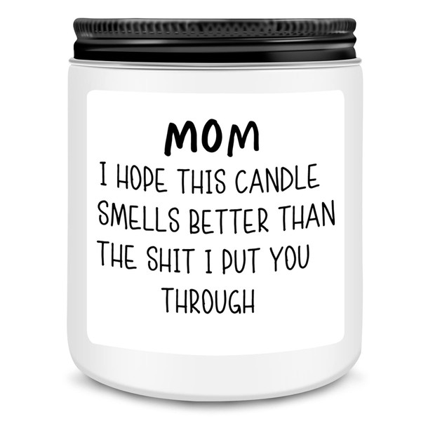 Mothers Day Gifts from Daughter Son,Gifts for Mom,Mom Gifts,Mothers Day Gifts for Moms Her Bonus Mom Mother New Mom Step Mom (mom i Hope This Candle-White)