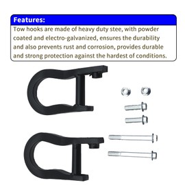 MCMMLDM Black Front Tow Hook Shackles Fits for Silverado 1500 2007-2018, Silverado 1500 LD 2019, Sierra 1500 2007-2018, Sierra 1500 LD 2019, Replace# 84072463