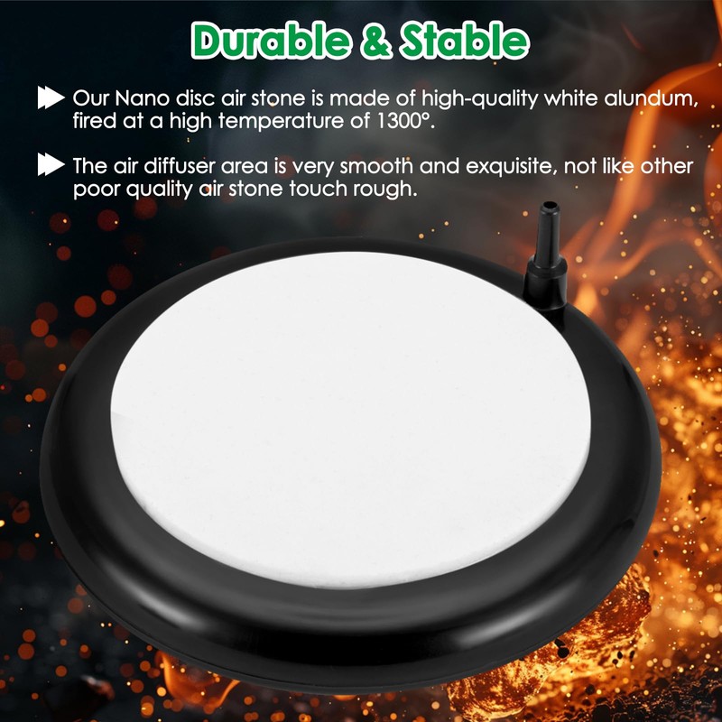 hygger hygger Aquarium Air Stone, Aquarium Aerator (Black)