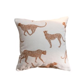 Croker Horse 20x20 inches Throw Pillow Cushion Covers - Orange Leopard Cheetah Chenille Jacquard Embroidery Couch Sofa Pillow Covers for Living Room Bedroom