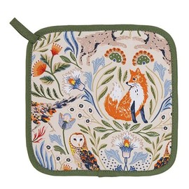Ulster Weavers - Woodland Animals Pot Mat/Pot Holder (21 x 21cm) - 100% Cotton - Cotton Trivet with Fox & Owl - Woodland Pot Mat - For Hot Pan Mat - Trivets for Hot Pans - Kitchen Accessories